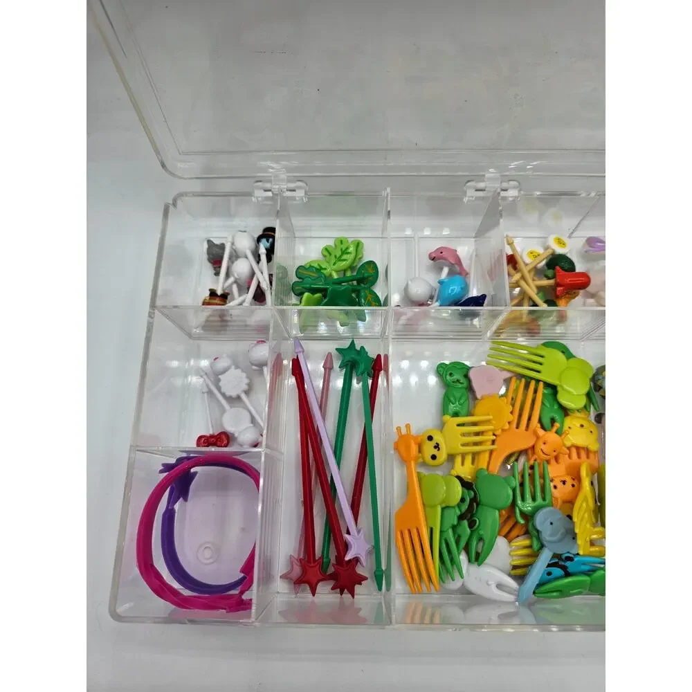 Huge lot of Bento Box Kids Plastic Snack Forks and Skewers Colorful Animals